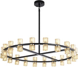 Modern Black Crystal Chandelier,40-Lights Crystal Chandeliers for Dining Room,Wagon Wheel Chandelier for Living Room Foyer Modern Farmhouse Chandelier Dia 40" A117-B0D9PYL6YM