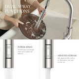 Kitchen Faucets with Pull Down Sprayer, Brushed Nickel Classic Single Handle Stainless Steel High Arc Faucet for