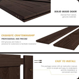 48in x 84in Brown Wood Barn Door with 8ft Barn Door Hardware Track Kit Included, Double Surfaces,Sim