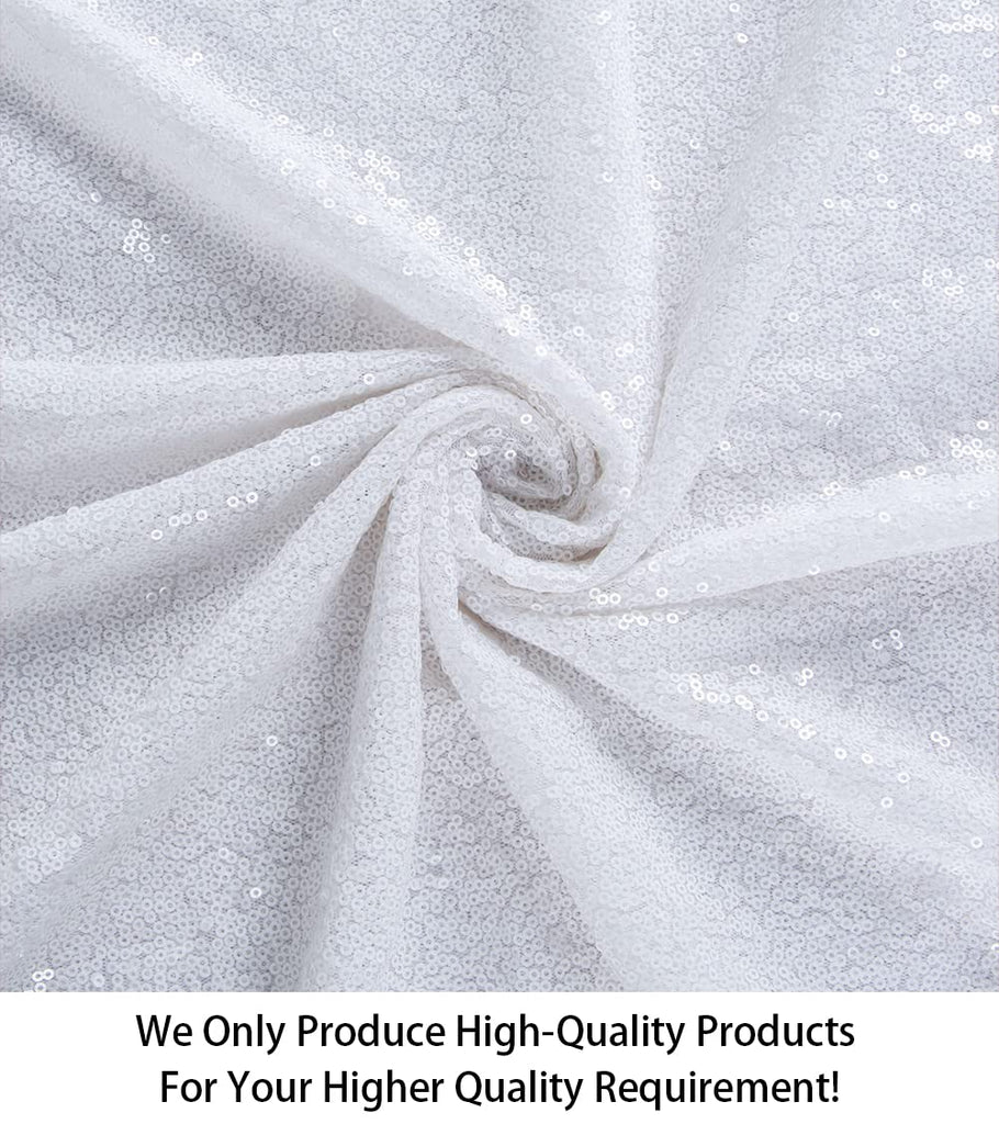 3 Feet 1 Yards White Sequin Fabric, by The Yard, Sequin Fabric, Tablecloth, Linen, Sequin Tablecloth, Table Runner