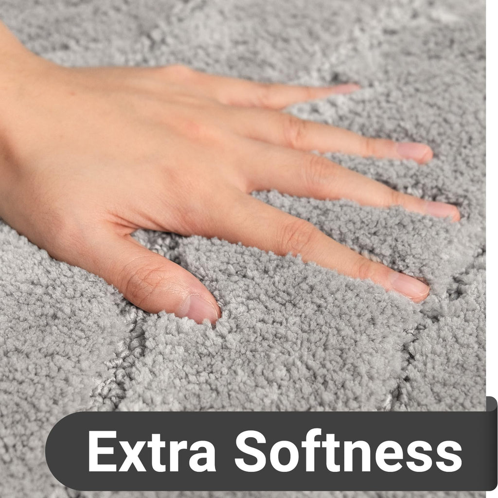 Bathroom Rugs Runner 24x60 Long Non-Slip Bath Mats Floor Shower Gray