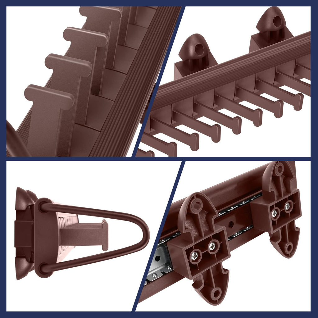 Sliding Tie Rack Hanger for Closet, 20 Tie Pull Out Belt Rack Organizer