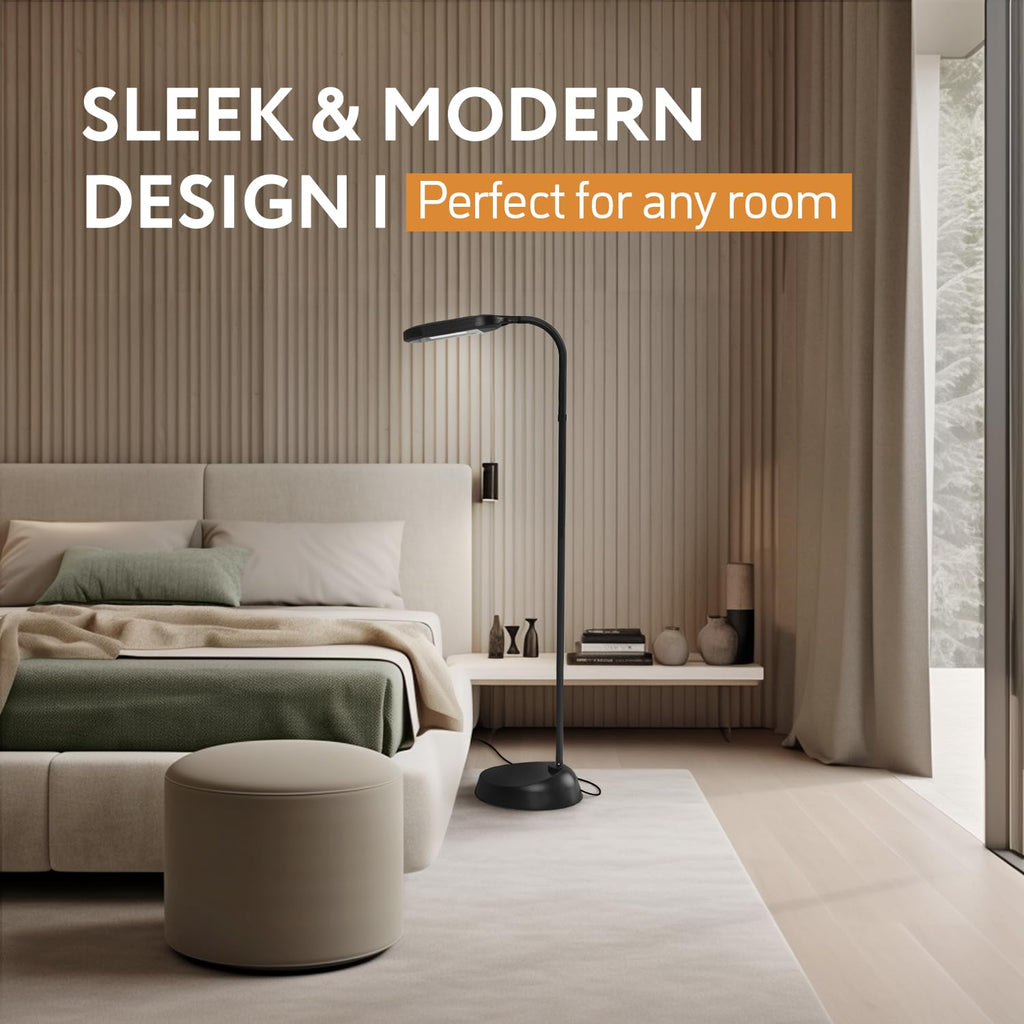 Natural Daylight Floor Lamp with Adjustable Gooseneck