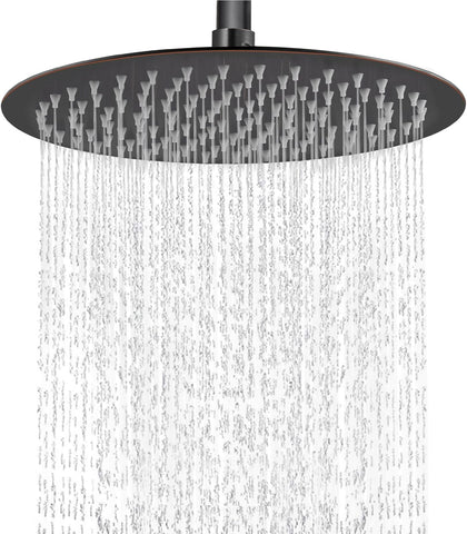 Round Rainfall Shower Head High Pressure Stainless Steel Waterfall Large Rain Shower Head Ultra Thin Design,Oil Rubbed