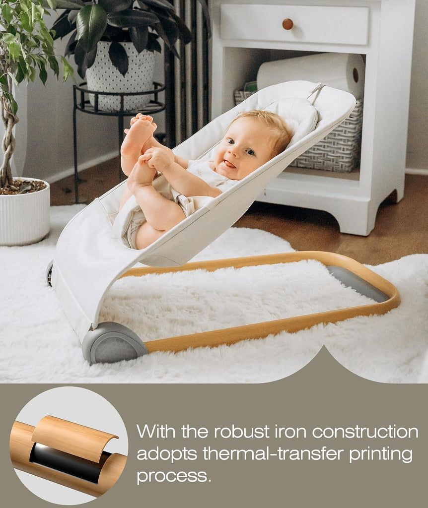 Baby Bouncer, Portable Bouncer Seat for Babies-Beige