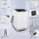 Portable Washing Machine 17.8Lbs Capacity Portable Washer with Drain Pump 2.4Cu.ft Full-Automatic Compact Washer with