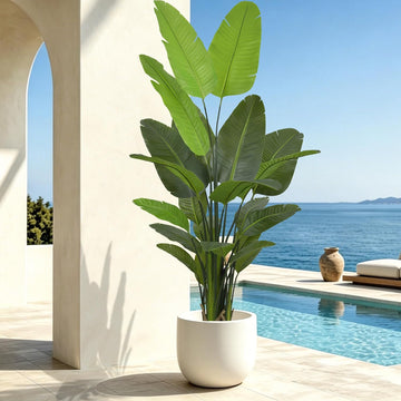Bird of Paradise Plant Artificial 7ft - Tall Faux Plants Indoor with Realistic Trunks and 22 Vivid Leaves, 84 Inch