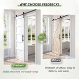White Barn Door 76x84 (Double 38in x 84in) with Hardware Kit & Handle Included,5-Panel Interior Door