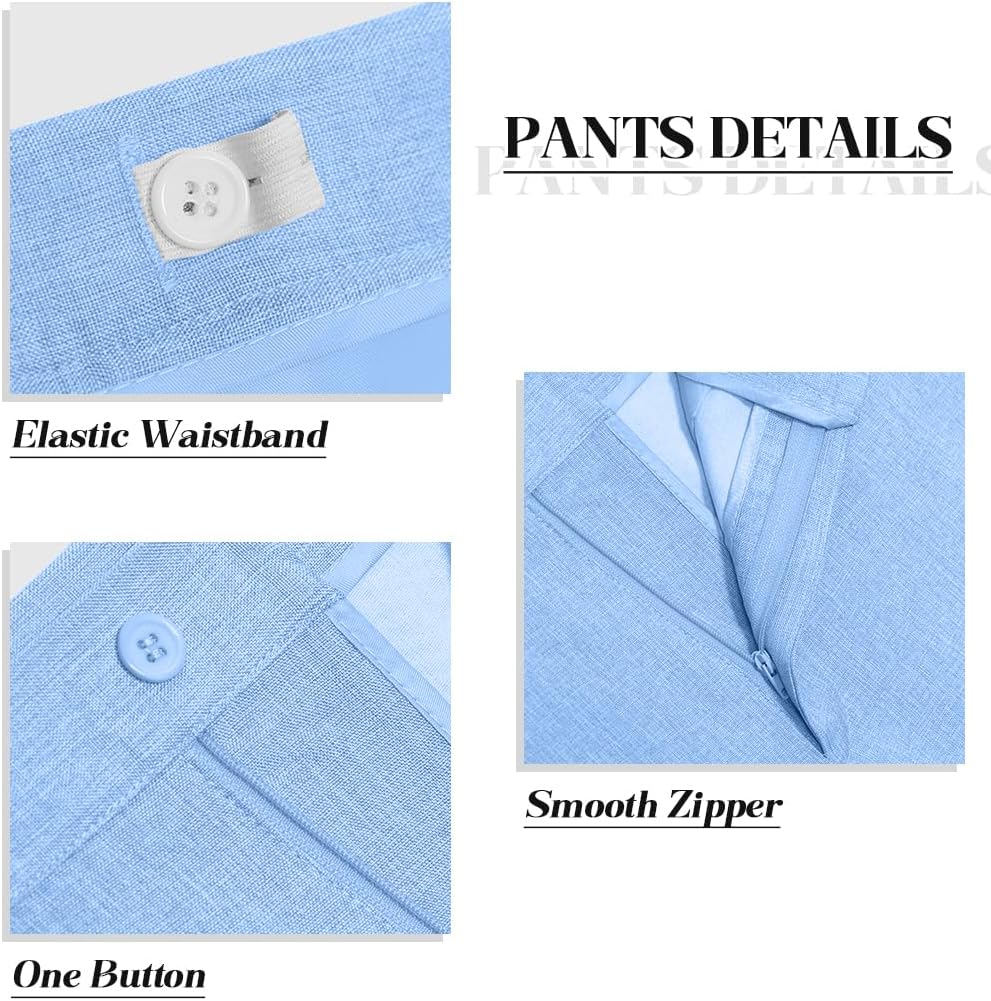 Kids Suits for Boys Casual Lightweight Beach Wedding Outfit Boys 3 Piece Linen Jacket Vest Pants Suit