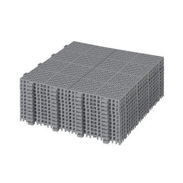Interlocking 12 PCS Black Drainage Tiles 12 x 12 x 0.43 Inches, Outdoor Floor Tiles for Pool Shower Bathroom Deck Patio