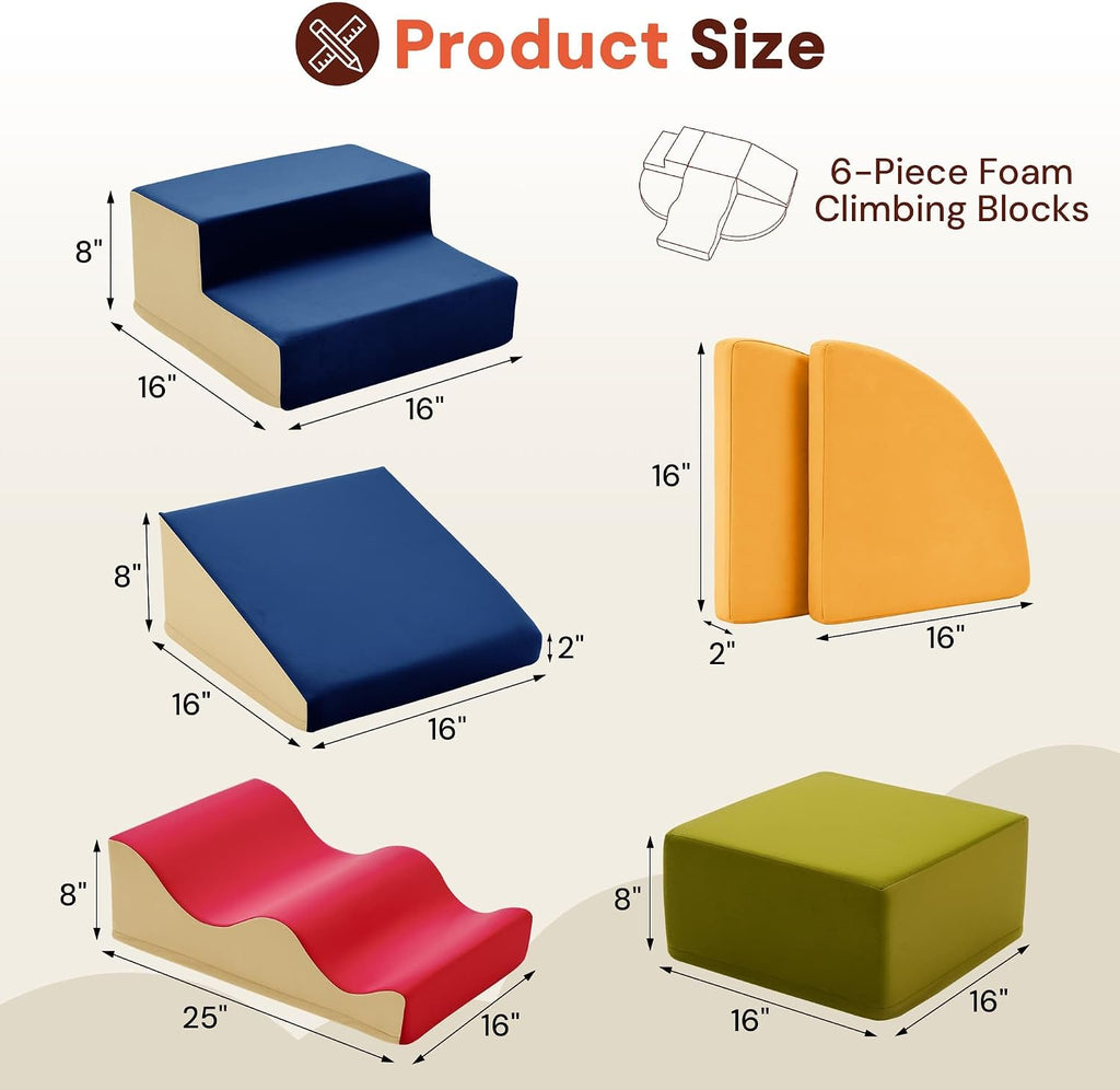 Piece Soft Climbing Toys for Toddlers, Foam Blocks Soft Play Set, Toddler Climbing Toys Indoor, Baby Foam Climbing