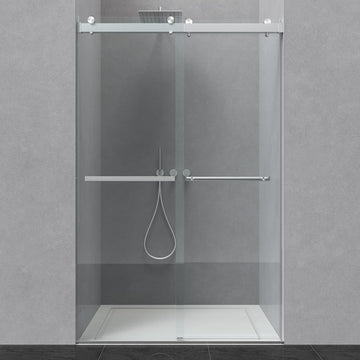 56-60” W x 76” H Bathroom Dual Sliding Frameless Shower Door