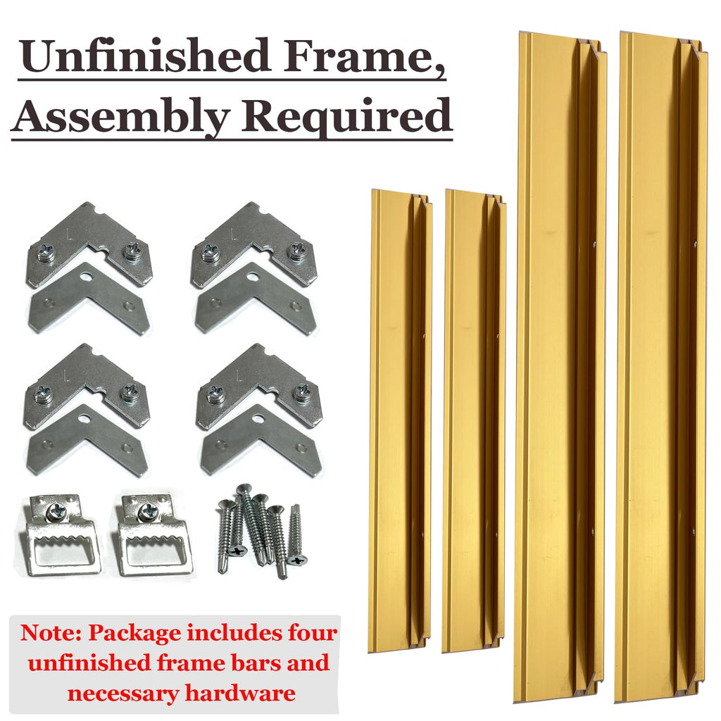 Floater Frame for 30x30 Canvas Paintings, 1.5 Inch Deep, Gold