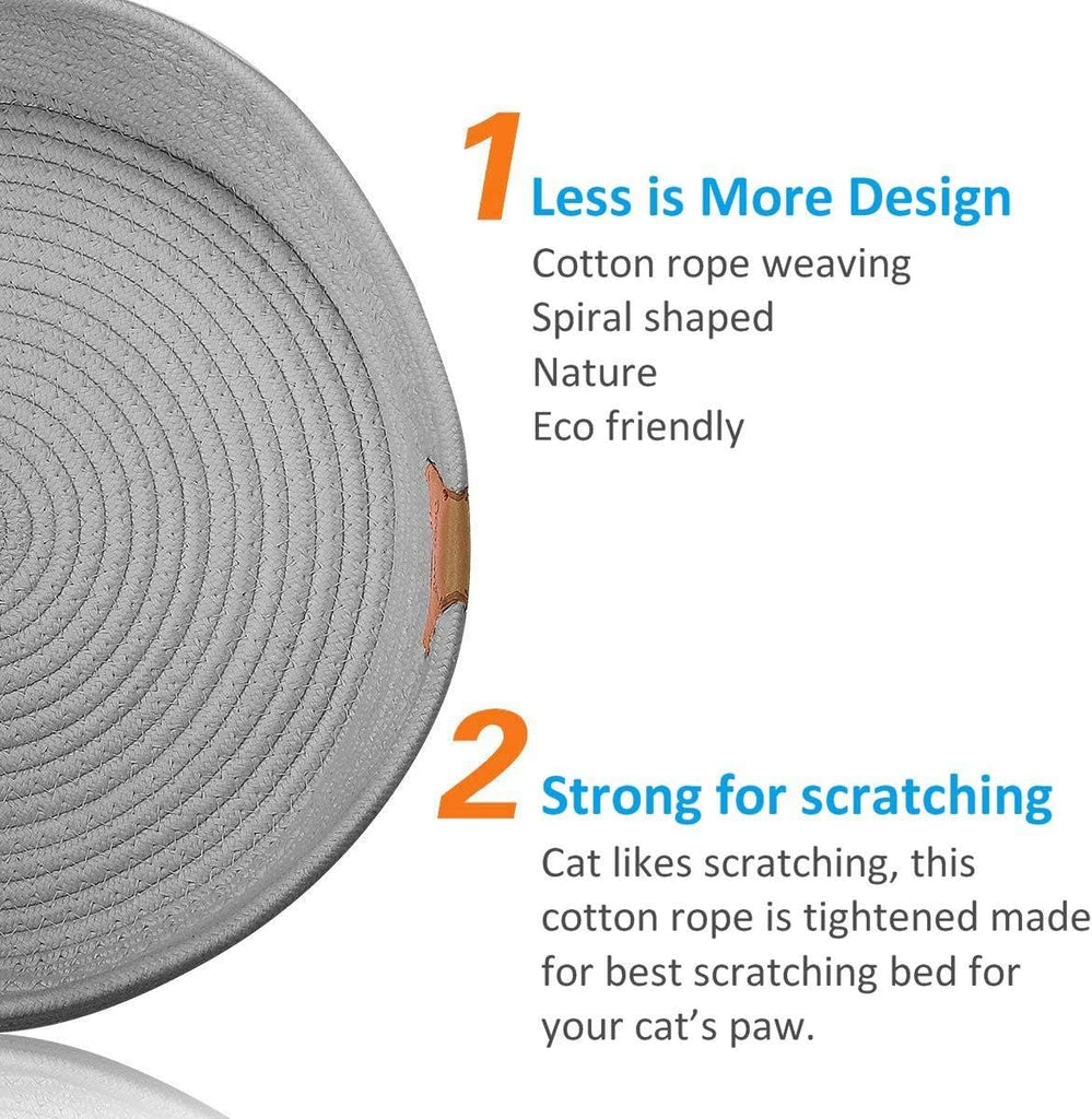 Cat Bed Basket Nest Round Cotton Rope Woven Warm Medium, Pet Sleeping Bed House Cute Fun Scratcher Scratching Scratch