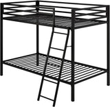 Loft Bunk Bed Twin Over Twin with Ladder and Guardrail,Heavy Duty Metal Slats Support No Box Spring Needed Small Space