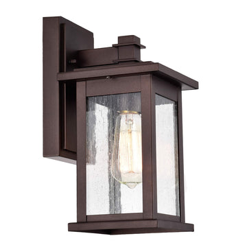 12 Inch Industrial Outdoor Wall Sconce, Oil Rubbed Bronze