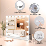 Vanity Mirror with Lights 22.8"x 18.1" Makeup Mirror with Lights and 15 Dimmable Bulbs,3 Colors Modes,Hollywood Mirror