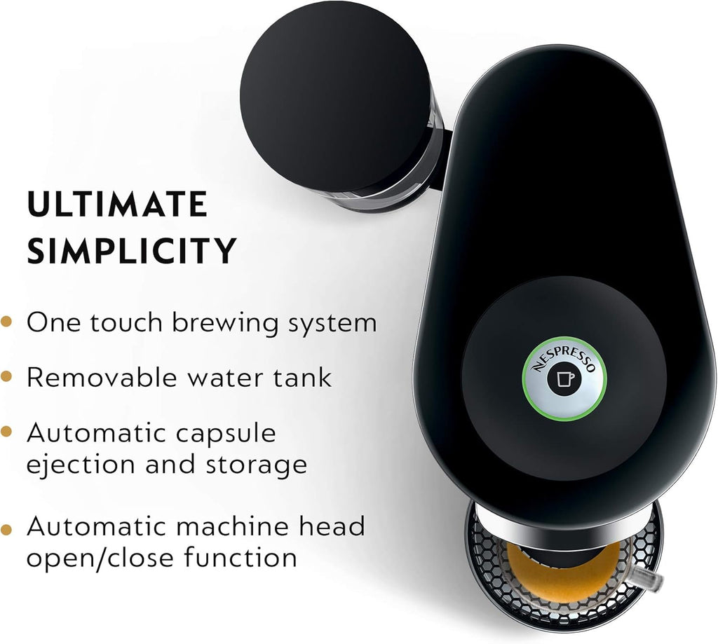 VertuoPlus Deluxe Coffee and Espresso Machine Bundle with Aeroccino Milk Frother by , Black | Milk Frother