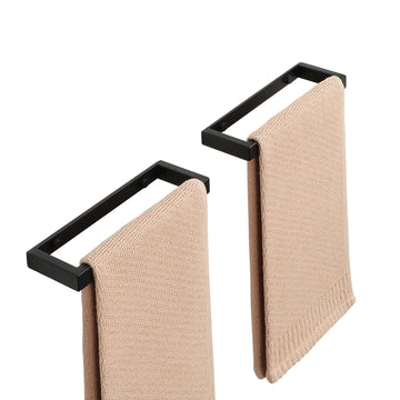 8'' Hand Towel Holder, Black Towel Bar Wall Mount, 2 Pack