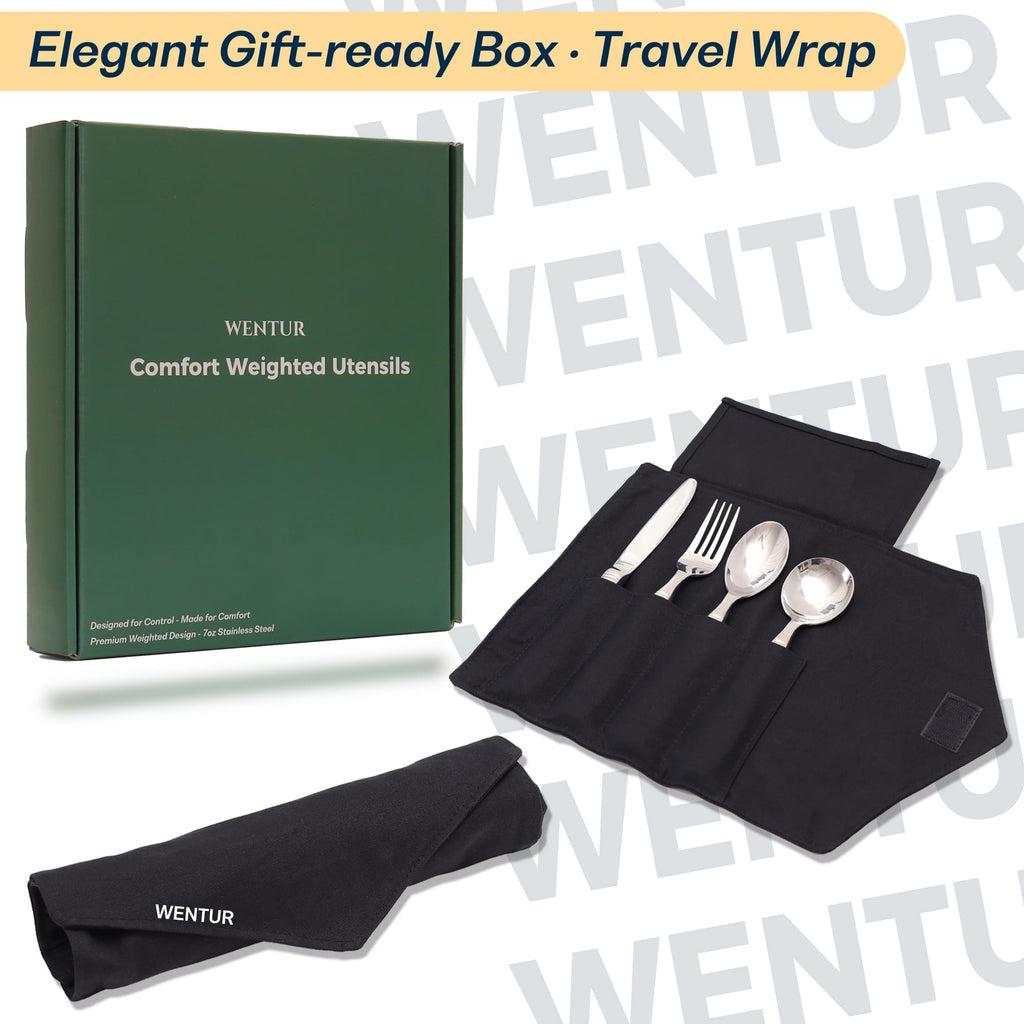 Weighted Utensils for Hand Tremors and Parkinsons Weighted Silverware 4PCS