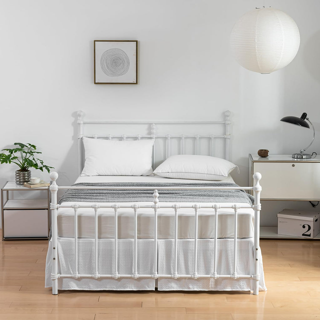 Bed Skirt - Pleated Waffle Weave Tailored 16 Inch Drop
