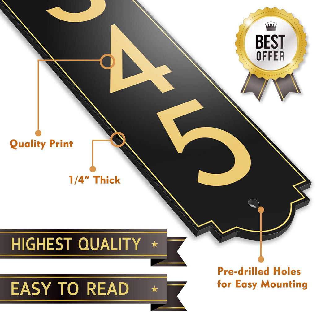 House Number, Address Plaque Outside Sign - Mailbox Numbers (18" x 3.5") Customized Sign, Store, Office, Outside
