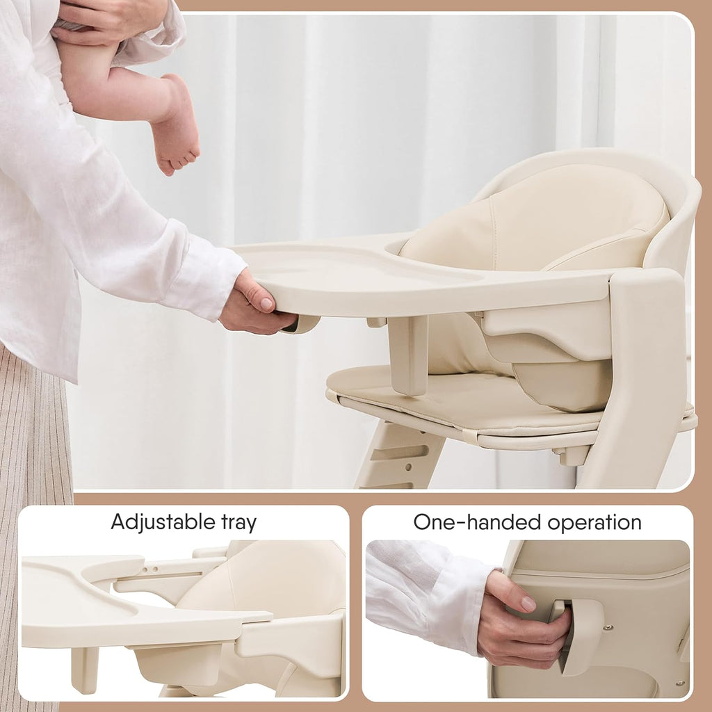 Fully Washable Baby High Chair for Babies and Toddlers(Beige) | Growth High Chair for Toddlers from 6 Months to 220