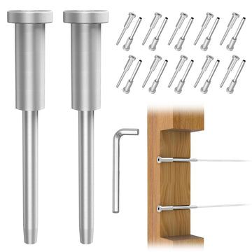 20pcs Invisible Cable Railing Hardware, 1/8" T316 Stainless Steel Invisible Receiver, Threaded Stud Tensioner Kit