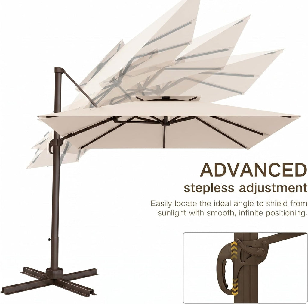 10' X 10' Cantilever Patio Umbrella with Double Top Vent