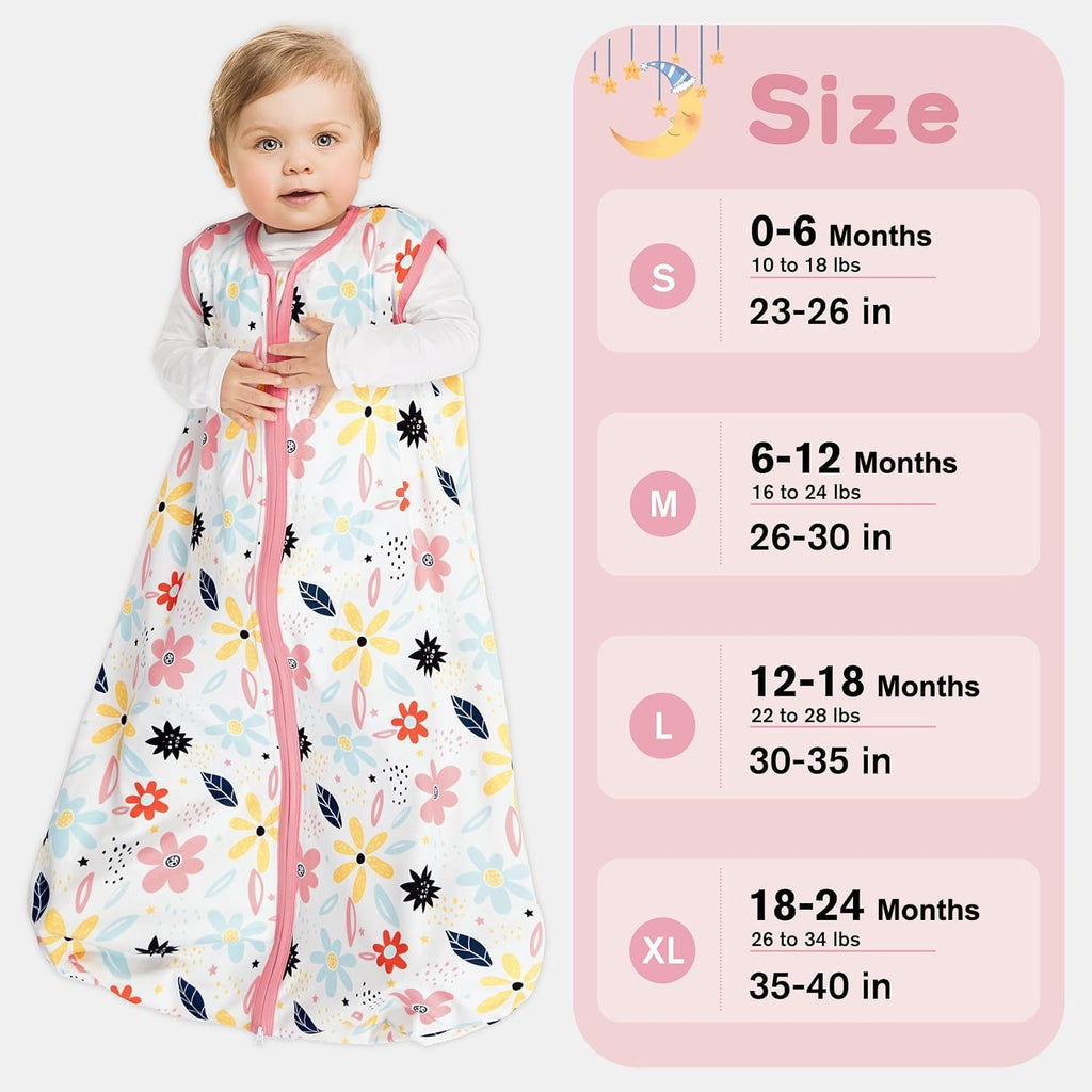 3 Pack Baby Sleep Sack 100% Rayon Cotton Baby Sleeping Bag Way Zipper Toddler Wearable Blankets Comfy
