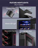 18 Bottle Compressor Wine Cooler Refrigerator，Freestanding Wine Fridge with Digi