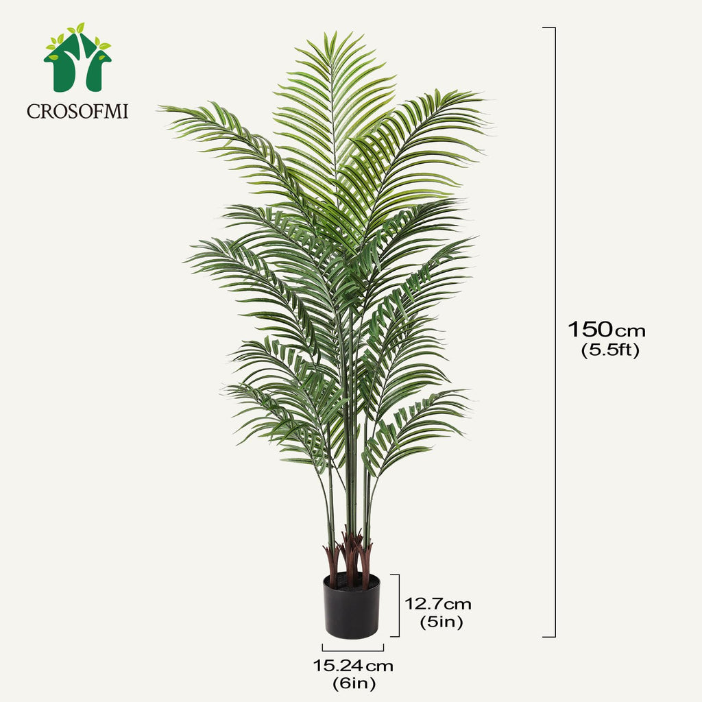 5.5FT Artificial Areca Palm Tree, 15 Leaves, 1 Pack
