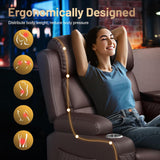 3-Seater Loveseat Recliner Sofa, Home Theater Seating Reclining Couch with Flip Middle Backrest