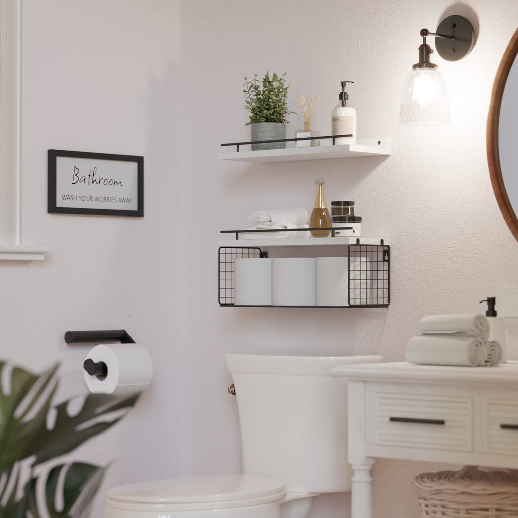 Floating Shelves Decor Art, Modern White