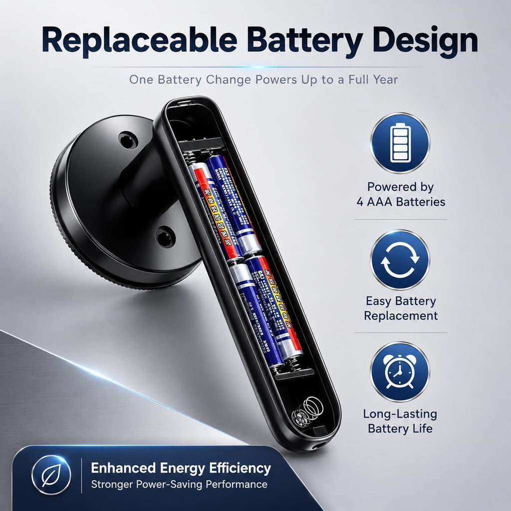 Fingerprint Door Knob Smart Lock with Keypad Biometric Keyless Entry Black