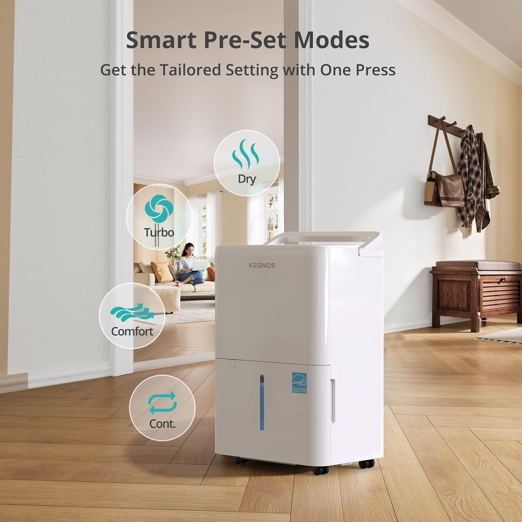 2,500 Sq. Ft. Energy Star 2025 Dehumidifier for Home & Basement, Ideal for Bedroom with Ultra Quiet 36 dB, 0.39