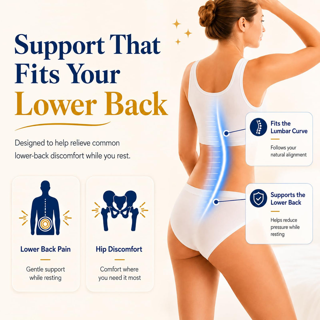 Lumbar Pillow for Sleeping, Lumbar Support Pillow for Bed for Back Pain Relief, Memory Foam Lower Back Pillow for