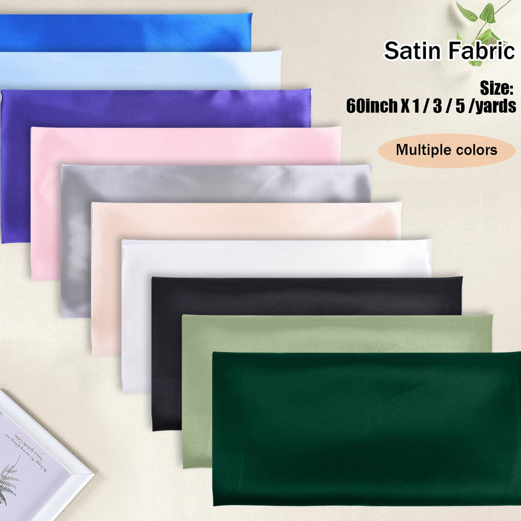 Satin Fabric by The Yard 60 Inch Wide Soft Silky Charmeuse Satin Fabric Soft Cloth Fabric Bridal Dress, Wedding