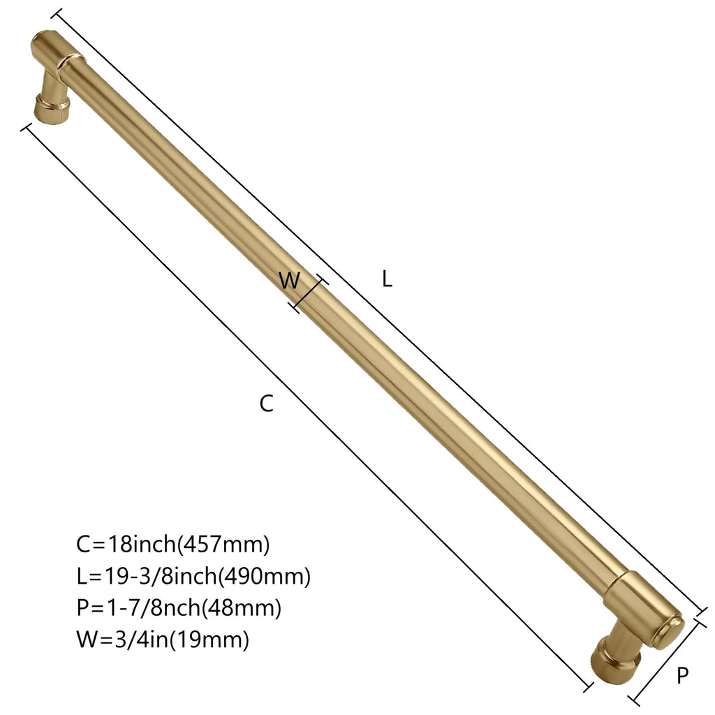 Solid Heavy Duty Jasper Pull Brushed Gold Appliance Pull 18 Inch Brushed Brass Cabinet Pulls Extra Long Kitchen