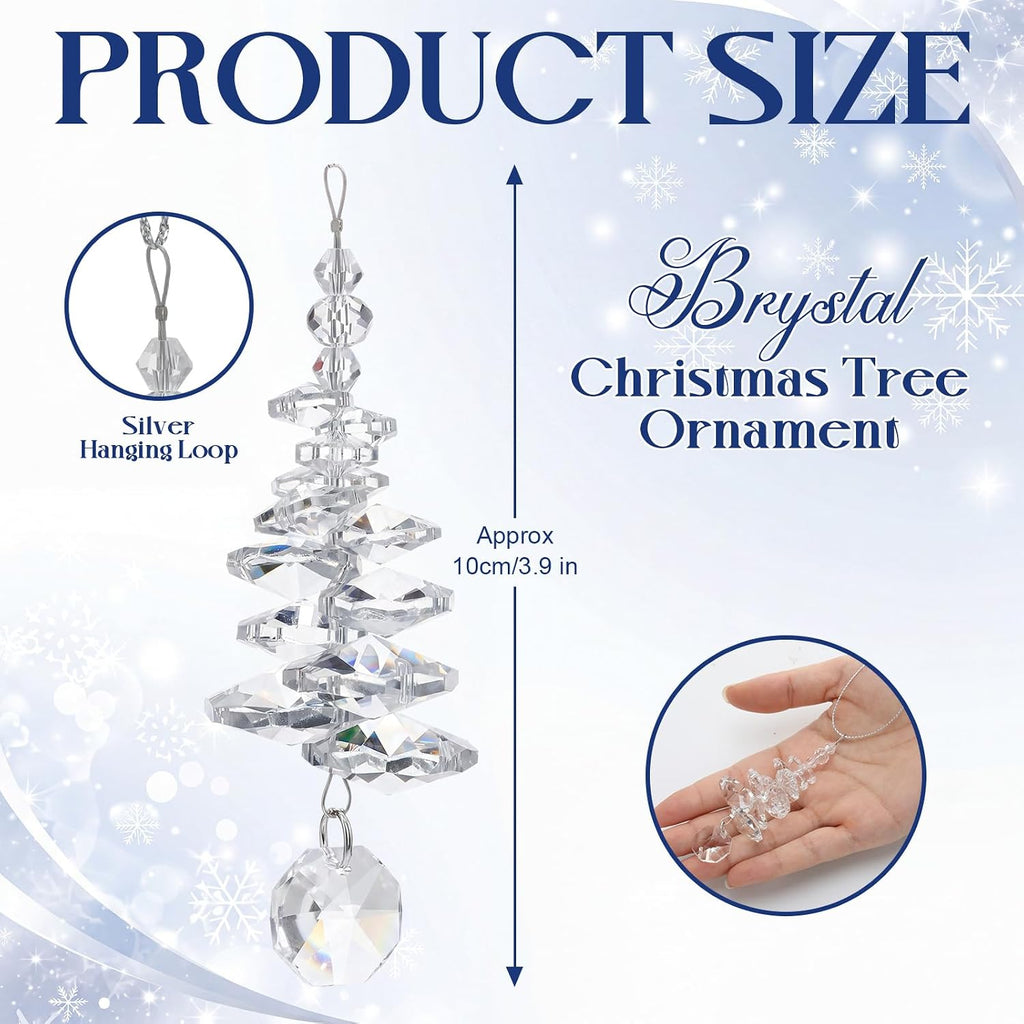 Christmas Tree Decoration Crystal Hanging Ornaments - Set of 24