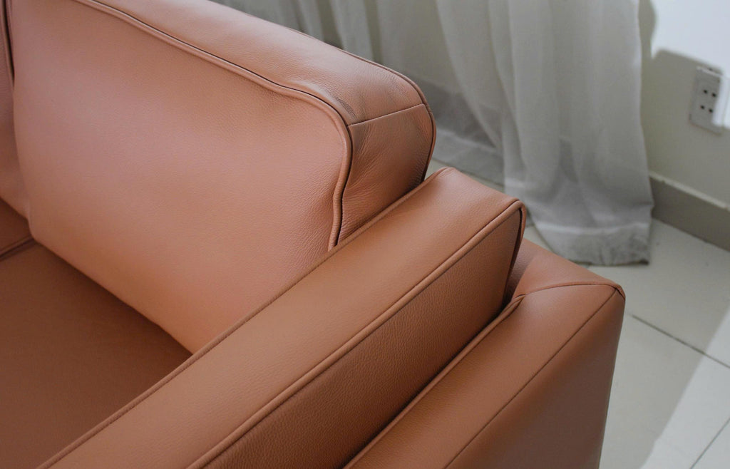 Savoy Full All Around Front and Back Italian Leather Sofa 89" Pure Full Solid Wood Accent Premium Plush Memory Foam