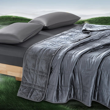 King Size Weighted Blanket 20lbs(88''x104'', Double-Sided), Reversible Weighted Blanket with Warm Short Plush and