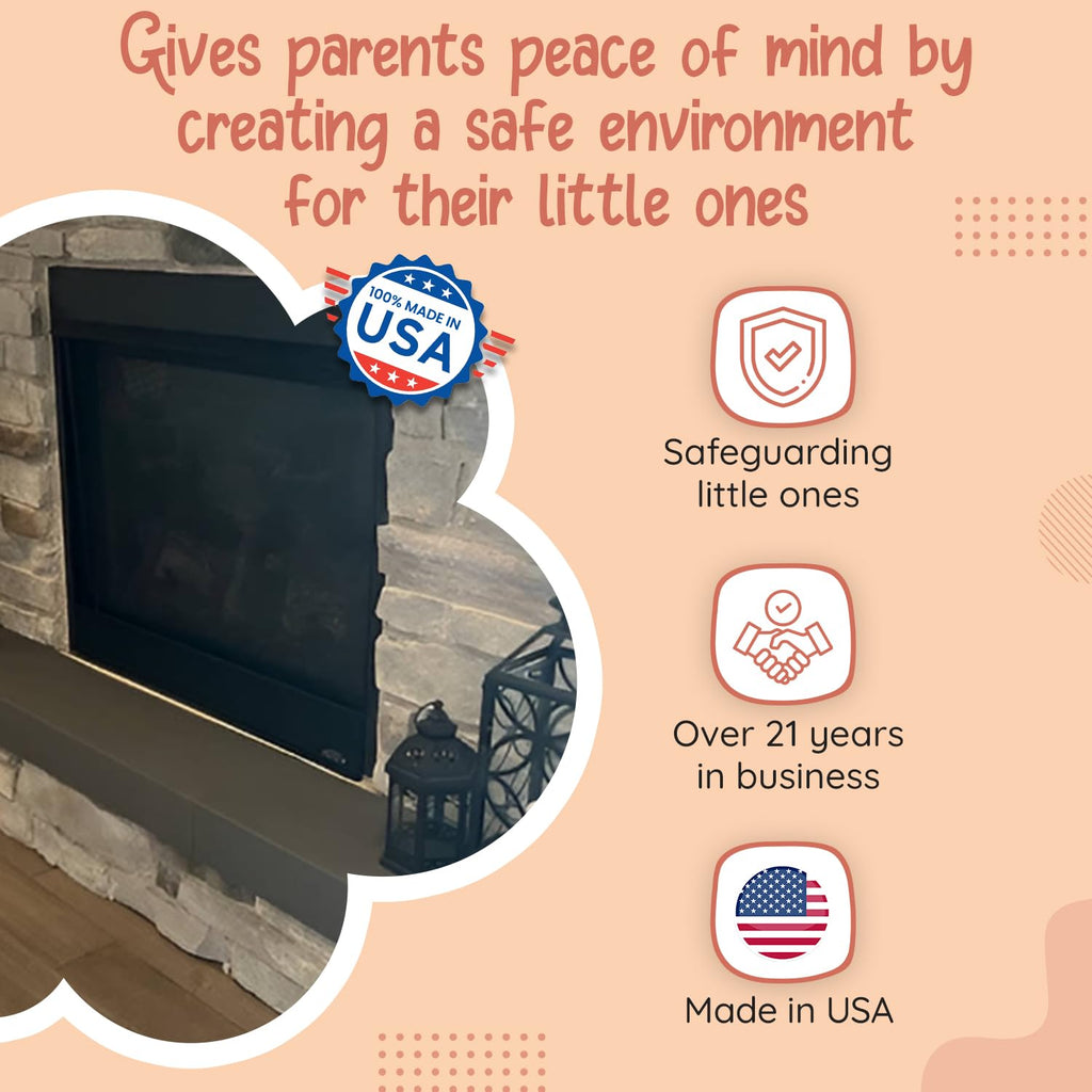 Soft Seat Edge Cushion Fireplace Hearth Guard Bumper Pad Child Proof Padding (Medium, Brown-fits Width from-69-80")