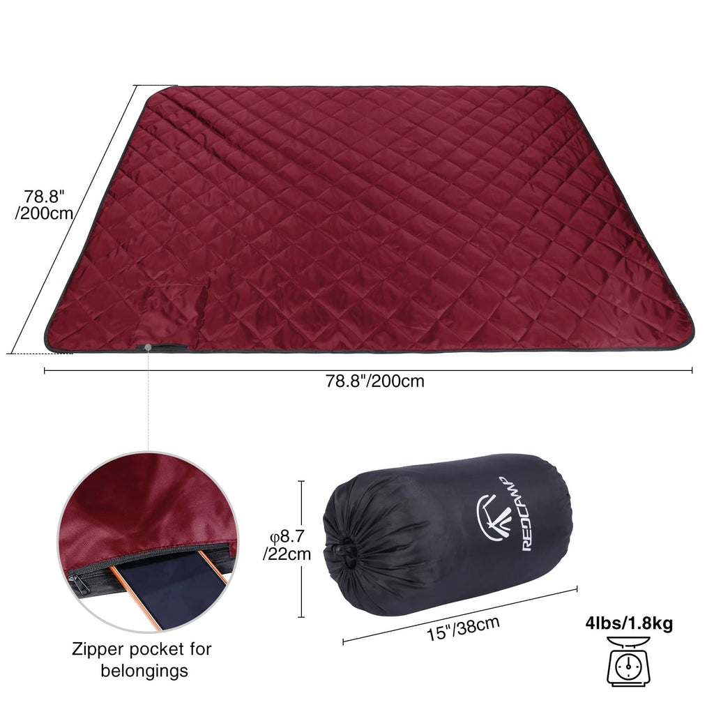 Large Warm Blanket with Sherpa Lining, Cold Weather Outdoor Blanket Windproof for Camping Stadium, Machine Washable