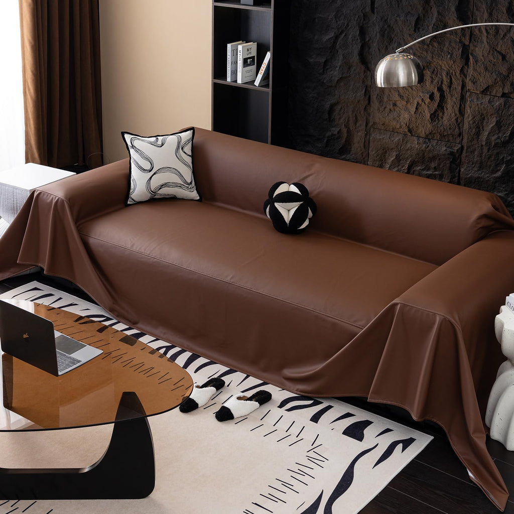 Waterproof Thick PU Leather Sofa Covers for Sectional Sofa Luxury Couch Cover for Dogs Loveseat Covers Futon Cover L
