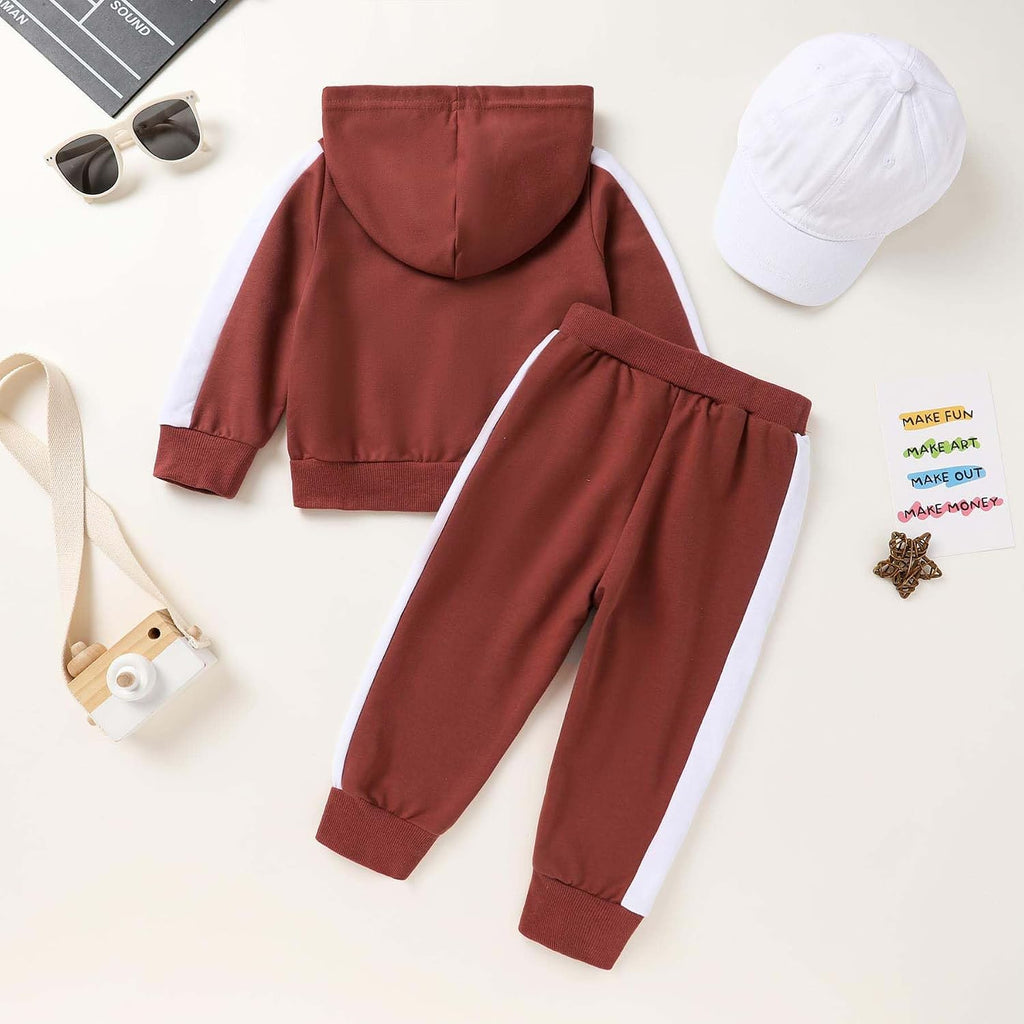 Toddler Baby Girl Boy Fall Winter Outfits Long Sleeve Hoodie Sweatshirt Sweatpant Clothes Set SweatSuit with Cap