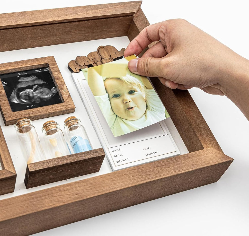 Baby Keepsake Box, Clay Baby Hand and Footprint Kit, Baby Picture Frame