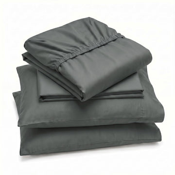 415 Thread Count Percal Full Sheet Set - 100% Peruvian Pima Cotton, 4 Piece (Flat, Fitted, 2 Pillowcases) - Cooling