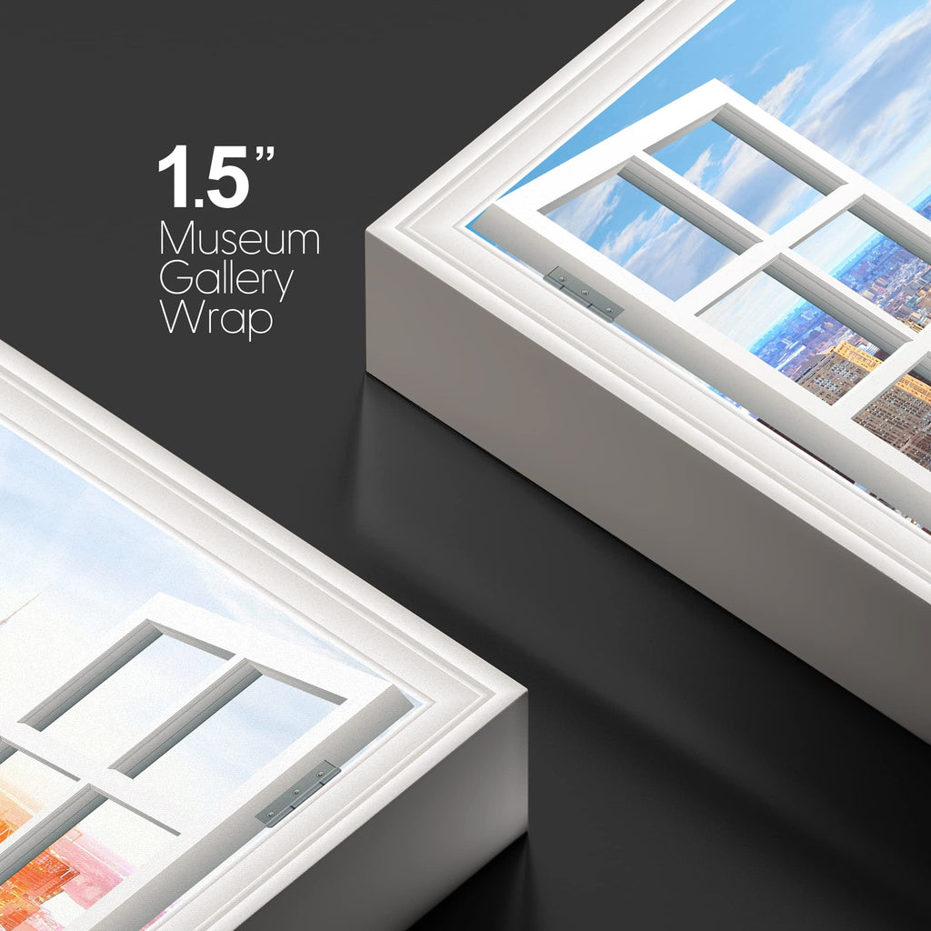 Canvas Print Wall Window View of New York Cityscape Nature Cities Photography Realism Rustic Scenic Colorful Ultra