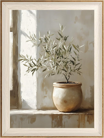 Rustic Olive Tree Wall Art, Vintage Framed Botanical Prints